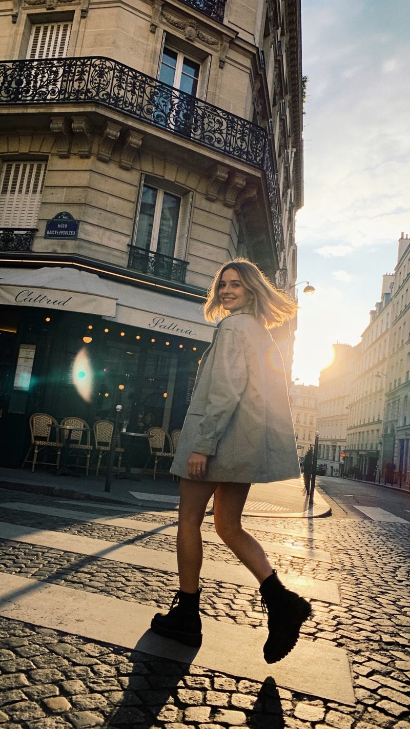 Estilo París a la hora dorada: foto generada con Unposed