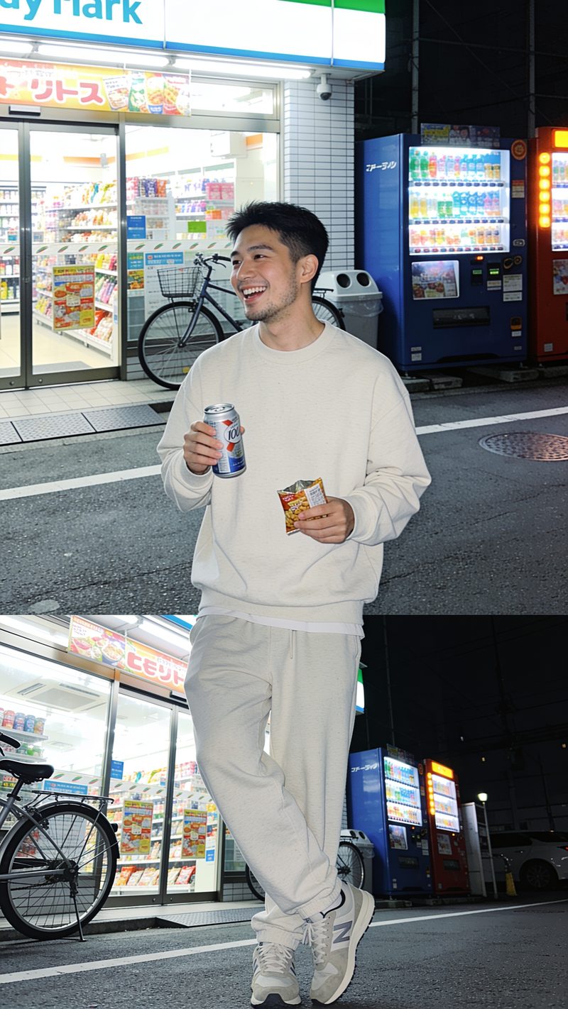Estilo Konbini en Tokio: foto generada con Unposed